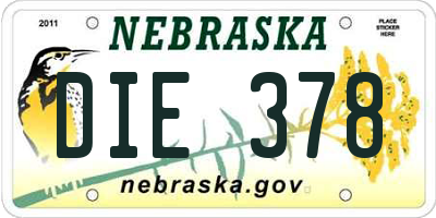 NE license plate DIE378