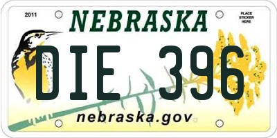 NE license plate DIE396