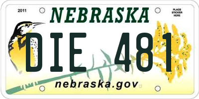 NE license plate DIE481
