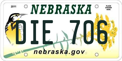 NE license plate DIE706