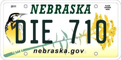 NE license plate DIE710