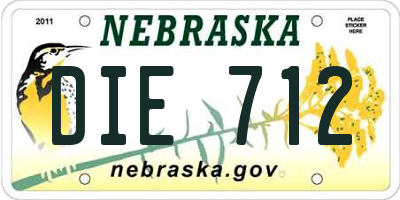 NE license plate DIE712