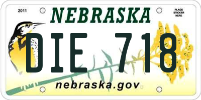 NE license plate DIE718
