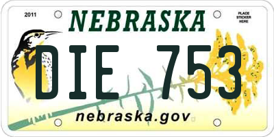 NE license plate DIE753