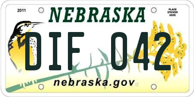 NE license plate DIF042