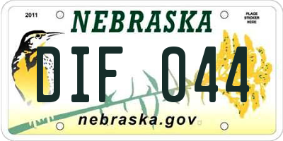 NE license plate DIF044
