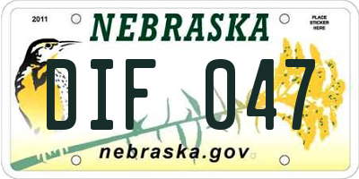 NE license plate DIF047