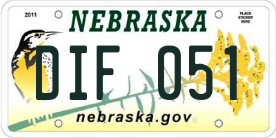 NE license plate DIF051