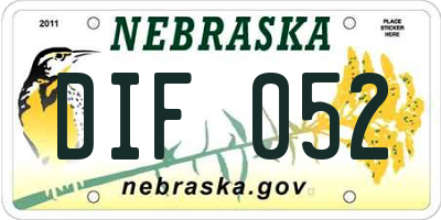 NE license plate DIF052