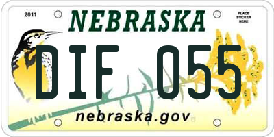 NE license plate DIF055