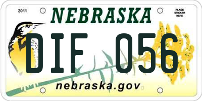 NE license plate DIF056