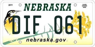 NE license plate DIF061