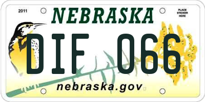 NE license plate DIF066
