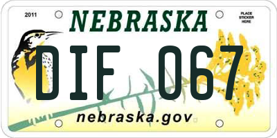 NE license plate DIF067