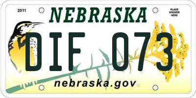 NE license plate DIF073