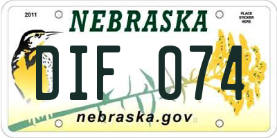 NE license plate DIF074