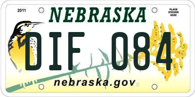 NE license plate DIF084