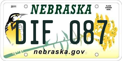 NE license plate DIF087