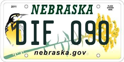 NE license plate DIF090