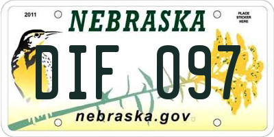 NE license plate DIF097