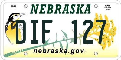 NE license plate DIF127