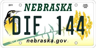 NE license plate DIF144