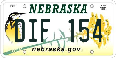 NE license plate DIF154