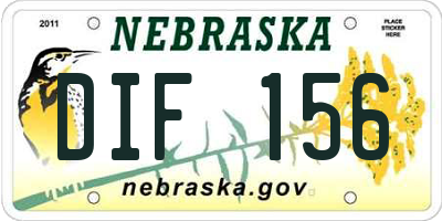 NE license plate DIF156