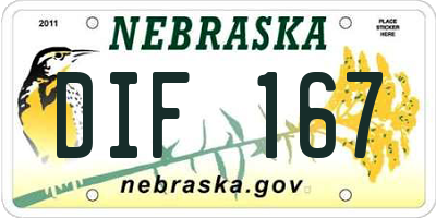 NE license plate DIF167