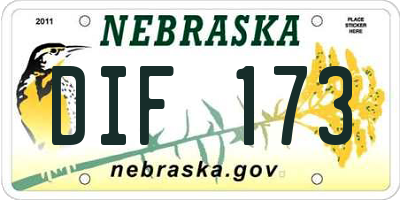 NE license plate DIF173