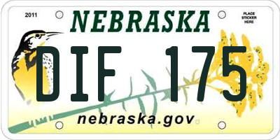 NE license plate DIF175
