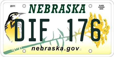 NE license plate DIF176