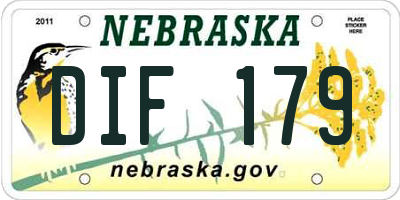 NE license plate DIF179