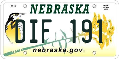NE license plate DIF191
