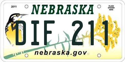 NE license plate DIF211