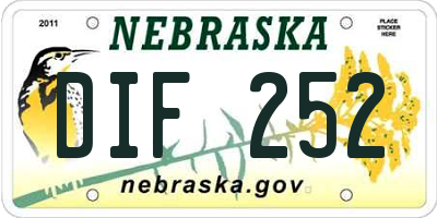 NE license plate DIF252