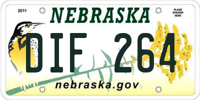 NE license plate DIF264