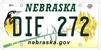 NE license plate DIF272