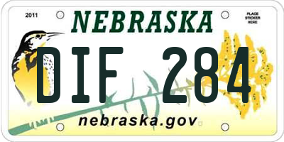 NE license plate DIF284