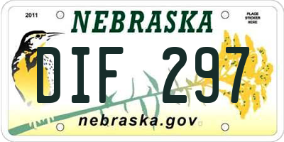 NE license plate DIF297