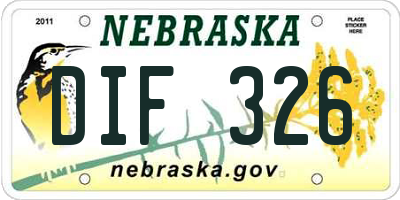 NE license plate DIF326