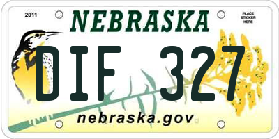 NE license plate DIF327