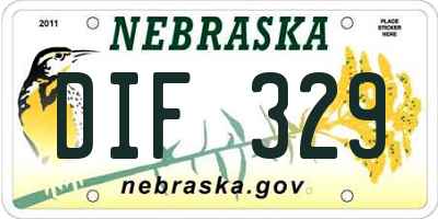 NE license plate DIF329