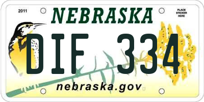 NE license plate DIF334
