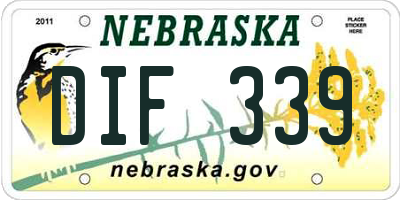 NE license plate DIF339