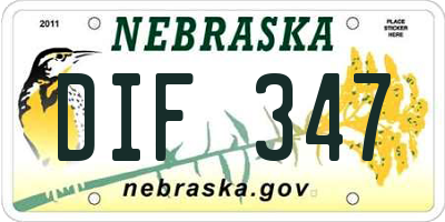 NE license plate DIF347