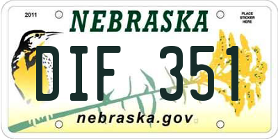 NE license plate DIF351