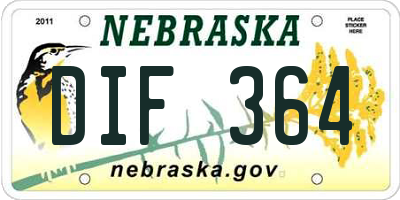 NE license plate DIF364