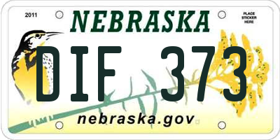 NE license plate DIF373