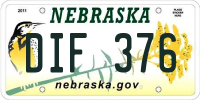 NE license plate DIF376